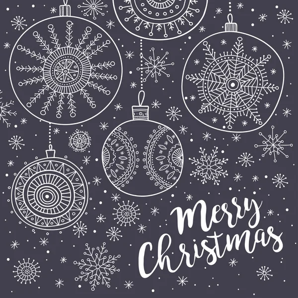 Joyeux Noël carte avec des boules 2 — Image vectorielle