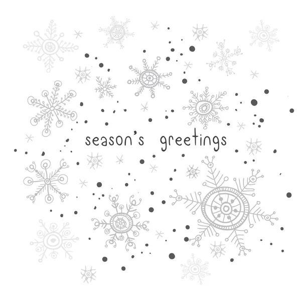 Seasons greetings ethnic flakes card — Stock Vector