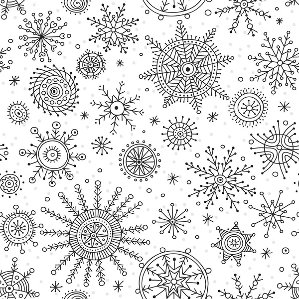 雪の結晶 ethnicl スタイル ミックスのシームレス パターン — ストックベクタ