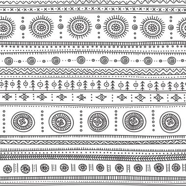 etnik kabile boho trendy süsler ile Seamless Modeli