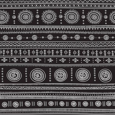 etnik kabile boho trendy süsler ile Seamless Modeli
