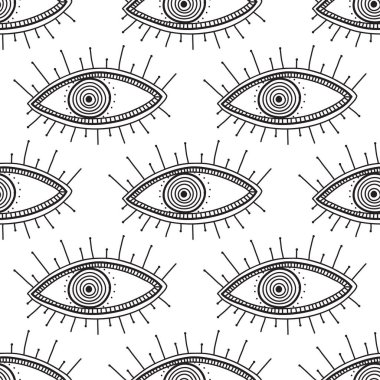 Boho stil gözleri seamless modeli