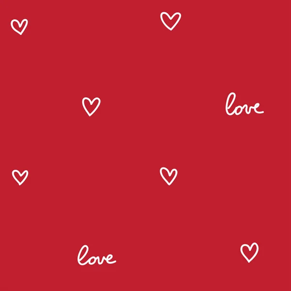 Coeurs motif sans couture rouge — Image vectorielle
