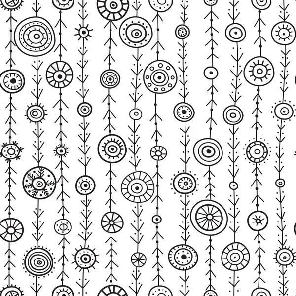 Dekorativa ringar på linjerna sömlösa mönster — Stock vektor