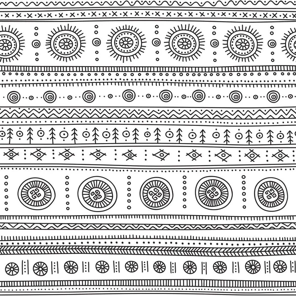 民族部族自由奔放に生きる粋な装飾とのシームレスなパターン — ストックベクタ