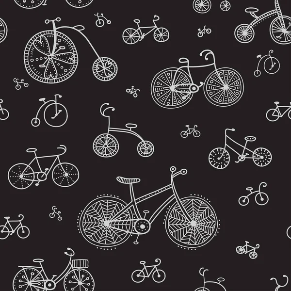 Бесшовный рисунок с этническим стилем велосипедов — стоковый вектор