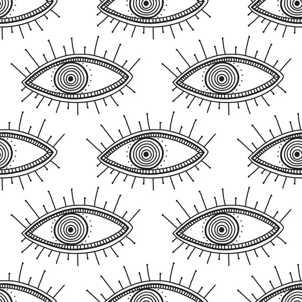 Ojos de estilo boho patrón sin costuras — Archivo Imágenes Vectoriales