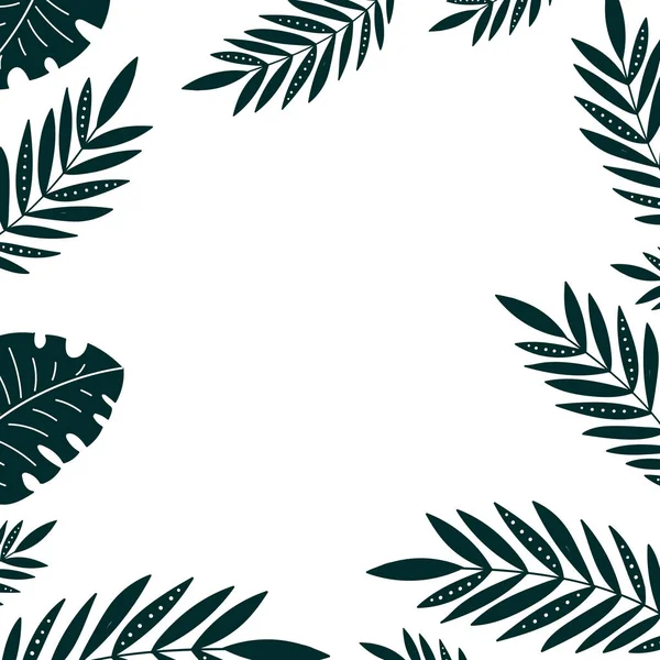 Tropical leaves frame — Stock Vector