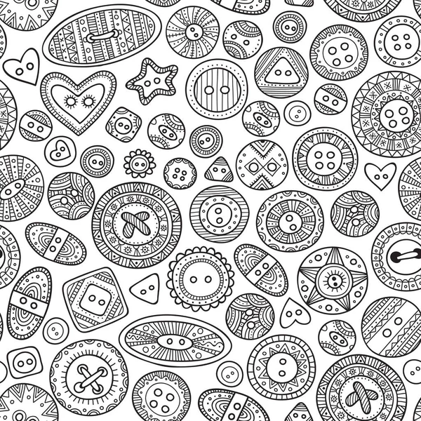 Vector seamless pattern with cloth buttons in boho style — Stock Vector