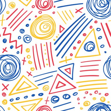 soyut işaretleyici renkli çizgiler seamless modeli