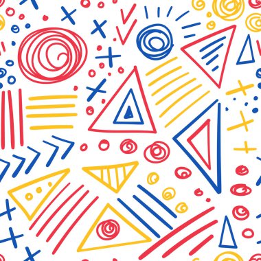 soyut işaretleyici renkli çizgiler seamless modeli