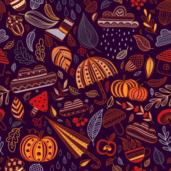 Vektör sonbahar seamless modeli karanlık bankamatik