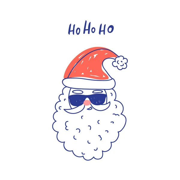 Cute Santa Clause in sunglasses. — Stock Vector