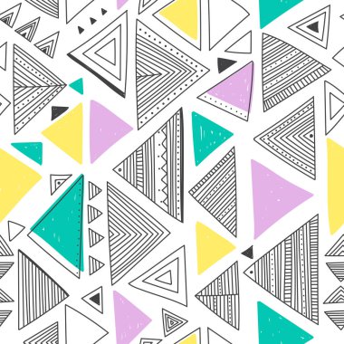 Vektör Dikişsiz desen Etnik kabile boho üçgen ile