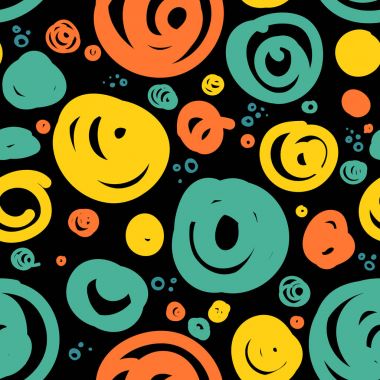 Vektör doodled daireler ile seamless modeli