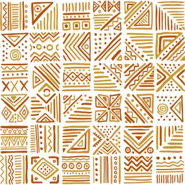 Afrika çakışma vektörü, etnik kabile tarzında kusursuz bir model. Yazdırılabilir ve ambalaj kağıdı, duvar kağıdı, tekstil, kumaş, giysi vs. olarak kullanılabilir.