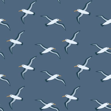 Uçan Albatros kusursuz desen. Yazdırılabilir ve ambalaj kağıdı, duvar kağıdı, tekstil, kumaş, giysi, kumaş vs. olarak kullanılabilir.