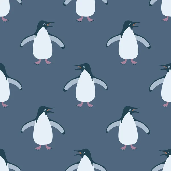Modèle Sans Couture Pingouin Adelie Peut Être Imprimé Utilisé Comme — Image vectorielle
