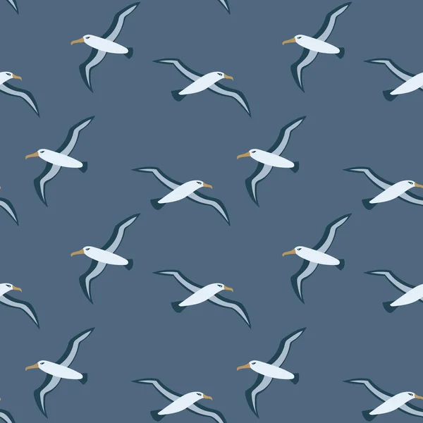 Uçan Albatros Kusursuz Desen Yazdırılabilir Ambalaj Kağıdı Duvar Kağıdı Tekstil — Stok Vektör
