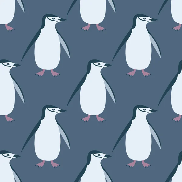 Söt Chinstrap Pingvin Sömlöst Mönster Kan Tryckas Och Användas Som — Stock vektor