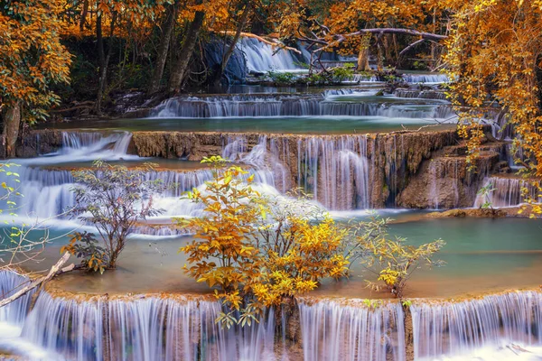 Huai Mae Kamin waterfall Srinakarin at Kanchanaburi, in Thailand — Stock Photo, Image