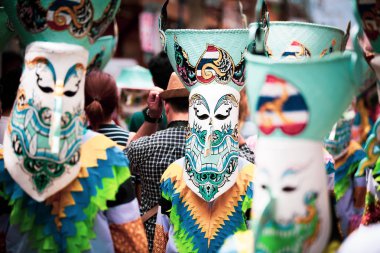 Loei, Tayland - 24 Eylül 2017: Hayalet Festivali (Phi Ta Khon