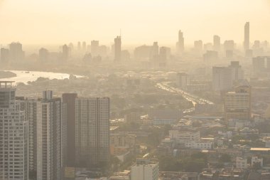 Bangkok / Tayland - 8 Mart 2019: B 'yi gösteren kuş bakışı görüş