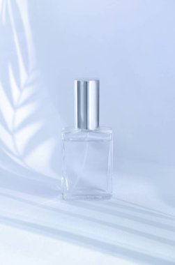 Parfüm şişesi renk minimalist arka planda taklit edilir.