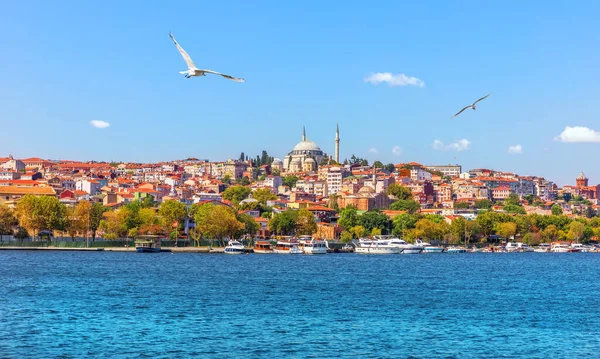 La orilla del Bósforo y una de las mezquitas de Estambul, Turquía — Foto de Stock