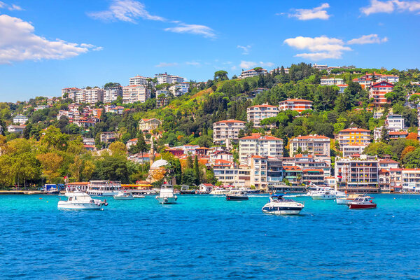 Bebek district of Istanbul, beautiful houses on the coast of the