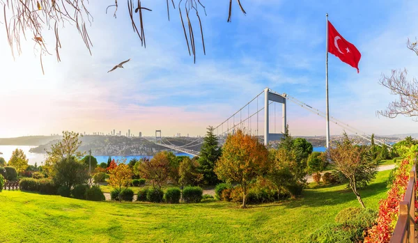 Sultan Fatih Mehmet Bridge nel parco Otagtepe, Istanbul, Turchia — Foto Stock