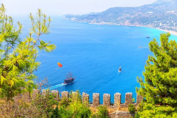 Vista da fortaleza no mar de Alanya, Turquia — Fotografia de Stock