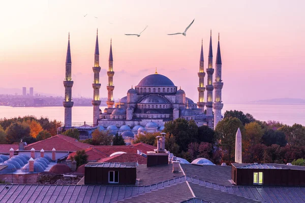 Nádherná mešita sultána Ahmeta nebo Modrá mešita po ránu — Stock fotografie