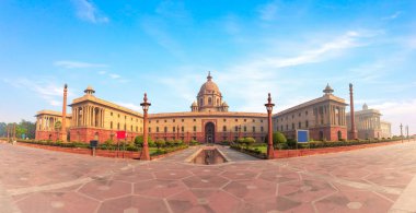 Rashtrapati Bhavan, Yeni Delhi 'deki başkanlık sarayı, güzel manzara.