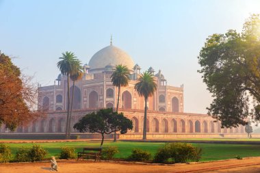 Humayun 'un Mezarı' nın güzel manzarası, Dehli, Hindistan.