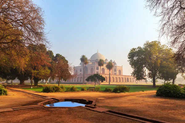 Υπέροχος Τάφος Humayun Θέα Από Τον Κήπο Την Ινδία Dehli — Φωτογραφία Αρχείου