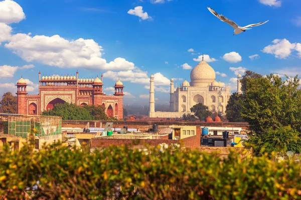 Complejo Taj Mahal Vista Desde Tejado Agra India — Foto de Stock