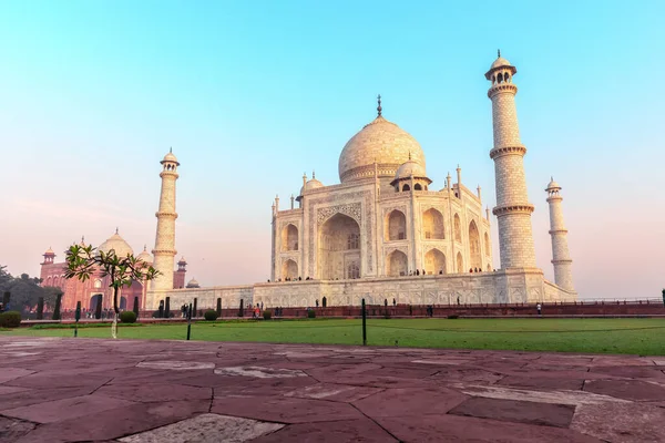 Taj Mahal Sidovy Indien Mest Kända Landmärke Agra — Stockfoto