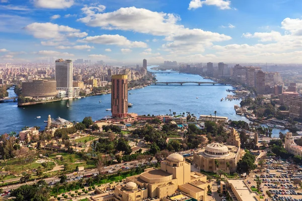 Нил Центр Каира Египет Вид Сверху — стоковое фото