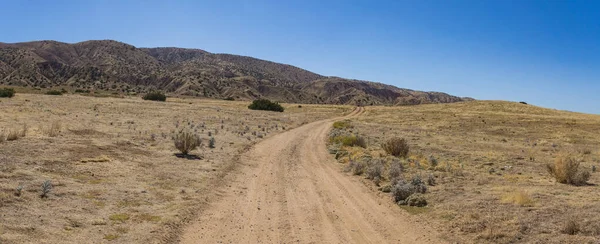 Camino de la suciedad en las colinas del desierto — Foto de Stock