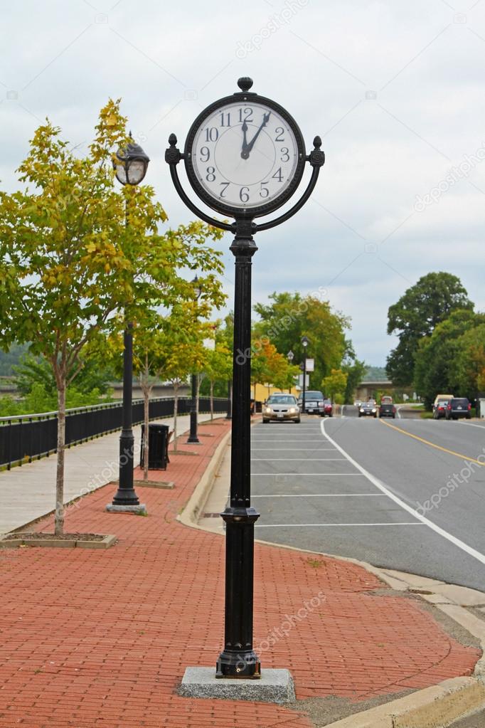 Round street clock on a pole — Stock Photo © Nadine123 127005578