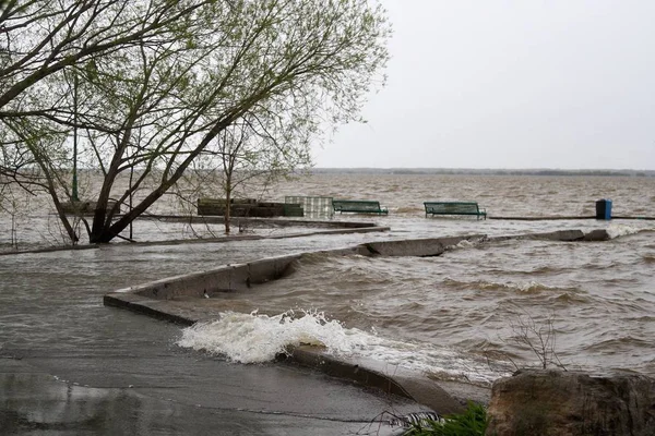 Water overflowing its banks