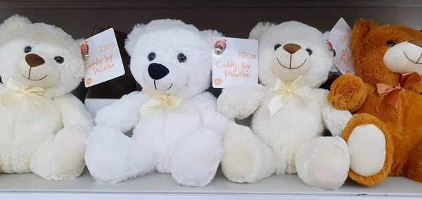 Charków Ukraina Grudzień 2019 Słodkie Misie Zabawki Półkach Sklepowych Sprzedaż — Zdjęcie stockowe