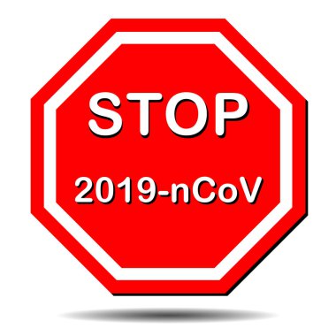 Mers-Cov (Orta Doğu Solunum Sendromu, Coronavirus), New Coronavirus (2019-nkov). Korkunç bir virüs tehlikesi uyarısı kırmızı altıgen dur işareti. 