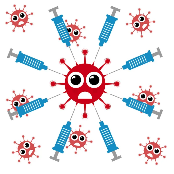 关于各种传染病疫苗接种的好处和必要性的宣传海报 害怕疫苗注射器带来的病毒 Coronavirus New Coronavirus 2019 Nkov — 图库矢量图片