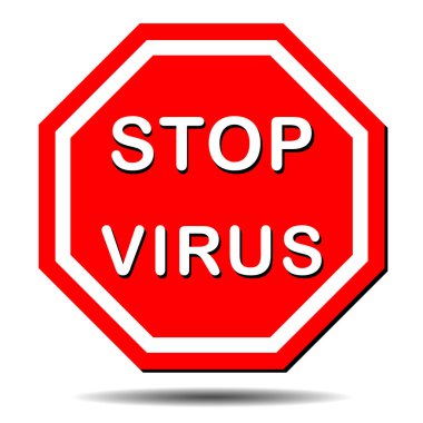 Mers-Cov (Orta Doğu Solunum Sendromu, Coronavirus), New Coronavirus (2019-nkov). Korkunç bir virüs tehlikesi uyarısı kırmızı altıgen dur işareti. Vektör Eps 10