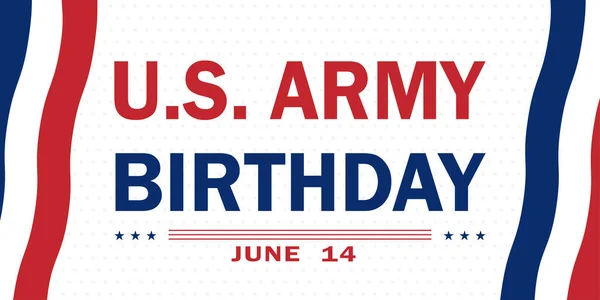Anniversaire Armée Des États Unis Traditionnellement Célébré Juin Avec Les — Image vectorielle
