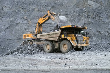 Belogorsk, Rusya Federasyonu - 22 Haziran 2014: Maden Köyü, Belogorsk içinde Kemerovo bölgesi yer alır. Sibirya, Rusya Federasyonu