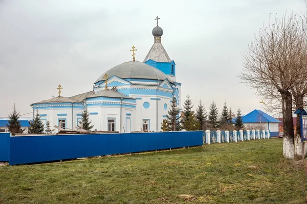 Uzhur November 2017 Monument Antiquity White Blue Church Holy Apostles — Stock Photo, Image