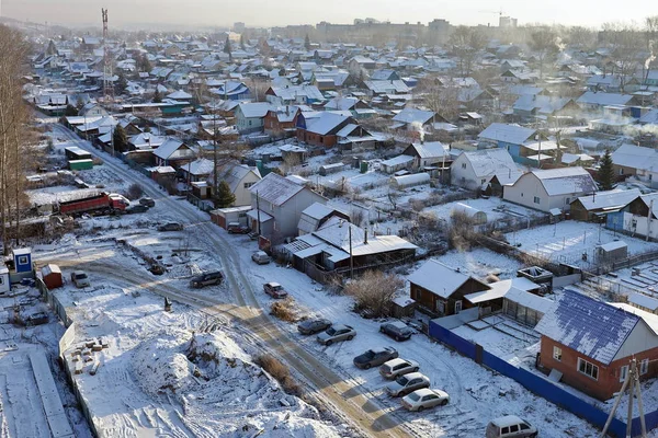 Novosibirsk November 2017 View Private Residential Sector Outskirts Large City — Stock Photo, Image